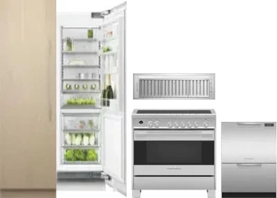 5 Piece Package Includes Refrigerator, Freezer, Range, Hood And Dishwasher